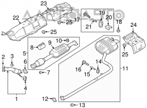 Глушитель задняя часть с бочкой Hyundai Sonata 16-19 hybrid SE