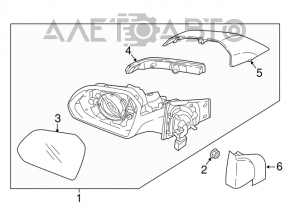 Oglindă laterală dreapta Hyundai Sonata 16-17 hibrid