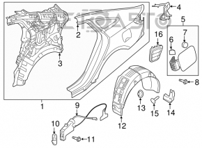 Aripa spate dreapta Hyundai Sonata 16-17 hibrid