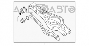 Maneta inferioară a arcului din spate dreapta pentru Hyundai Sonata 16-19 hibrid.