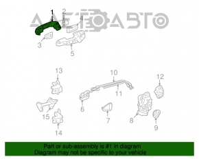 Mânerul ușii exterioare din spate dreapta pentru Toyota Highlander 01-07.