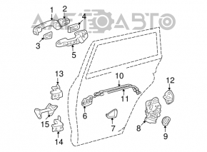 Mânerul ușii exterioare din spate dreapta pentru Toyota Highlander 01-07.