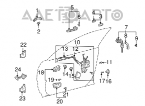 Manerul exterior de blocare a ușii din față dreapta Toyota Highlander 01-07