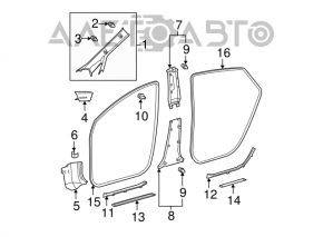 Garnitura ușii spate stânga Toyota Prius 2004-2009 bej