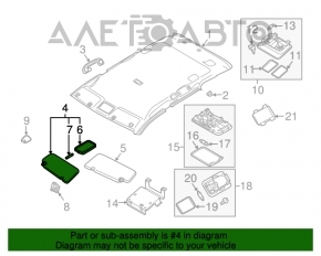 Козырек правый Nissan Murano z50 03-08 серый