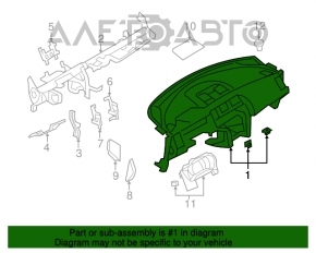 Torpedo panoul frontal fără AIRBAG Nissan Murano z51 09-14 bej