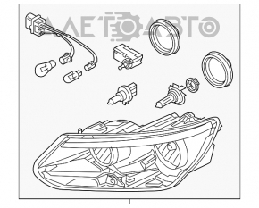 Фара передняя левая VW Tiguan 12-17 в сборе рест ксенон + led