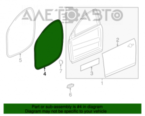 Уплотнитель двери передней левой Chevrolet Volt 11-15 надлом пластика у форточки