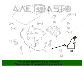 Cablu capote stânga Infiniti G25 G35 G37 4d 06-14