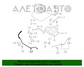 Cablu capotei dreapta Infiniti G25 G35 G37 4d 06-14