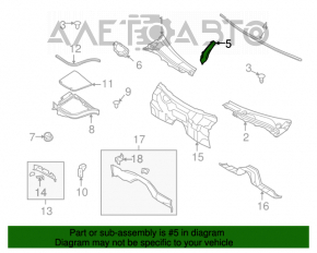 Garnitura grilei stergatoarelor dreapta Infiniti G25 G35 G37 4d 07-13