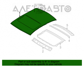 Acoperiș metalic pentru Hyundai Sonata 11-15 cu trapă, tăiată