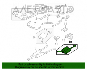 Silentioasa partea din spate a butoiului stânga Infiniti G37 4d 08-14 2wd