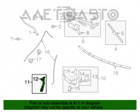 Duza de spalat parbrizul pentru Infiniti G25 G37 4d 06-14 fara capac