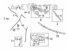 Duza de spalat parbrizul pentru Infiniti G25 G37 4d 06-14 fara capac