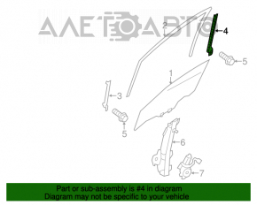 Направляющая стекла двери передней правой Nissan Leaf 13-17