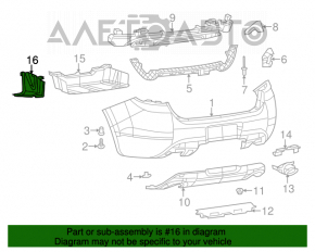 Protecție pentru bara spate dreapta Dodge Dart 13-16