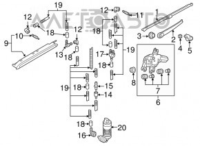 Brat stergator spate pentru VW Tiguan 18 - nou original