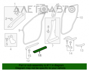 Capac prag exterior fata stanga Honda CRV 12-16, neagra.