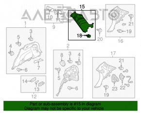 Capac spate stânga față Mazda CX-5 13-16 gri, plastic albăstruit