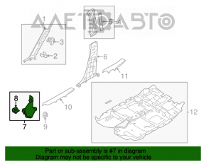 Capacul amortizorului frontal stânga inferior Mazda CX-5 13-16 negru, zgârieturi