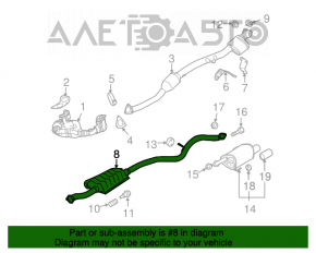 Catalizatorul de pe traseul de evacuare intermediar pentru Subaru Outback 10-14 2.5