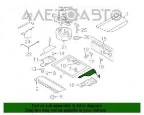 Capac podea portbagaj lateral stânga Subaru Outback 10-14 negru