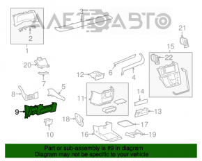 Накладка колени водителя Toyota Sienna 11-14 серая