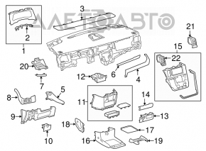 Capacul genunchiului șoferului Toyota Sienna 11-14 gri.