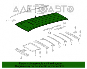 Acoperiș metalic pentru Toyota Sienna 11-17 cu trapă.