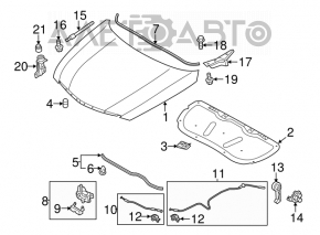 Garnitura capota fata Hyundai Sonata 11-15 nou original OEM