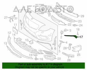 Молдинг переднего бампера левый Mercedes CLA 14-16 дорест