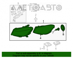 Far dreapta față Mercedes CLA 14-19 cu xenon asamblat.