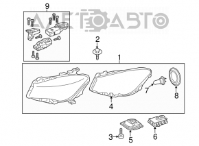 Far dreapta față Mercedes CLA 14-19 cu xenon asamblat.