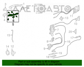 Mecanismul manetei ușii din spate stânga pentru Toyota Sienna 11-20.