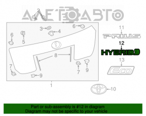 Emblema cu inscripția "HYBRID" Toyota Prius 50 16-