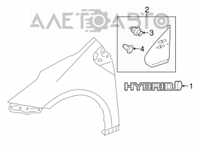 Эмблема "HYBRID" крыла правая Toyota Prius 50 16-