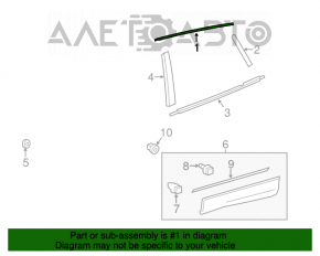 Moldura ușii spate dreapta superioară Toyota Rav4 13-18