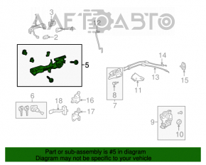 Mecanismul manetei ușii din față dreapta pentru Toyota Rav4 13-18 fără cheie