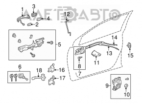 Mecanismul manetei ușii din spate dreapta pentru Toyota Rav4 13-18 fără cheie