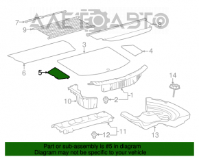 Capac lateral pentru portbagaj stânga Toyota Rav4 13-18 negru zgâriat.