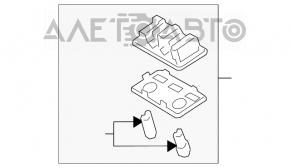 Plafonul de iluminare frontal sub capacul de la Toyota Rav4 13-18 negru.