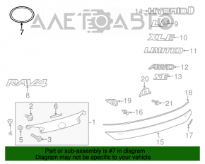 Emblema logo-ului TOYOTA pentru portiera portbagajului Toyota Rav4 13-18 hibrid