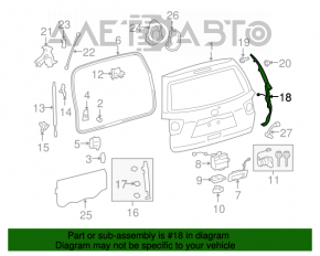 Senzorul de înclinare a ușii portbagajului dreapta Toyota Sequoia 08-16