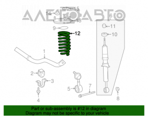 Arcul de suspensie frontal stânga Toyota Sequoia 08-16 AWD