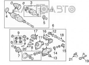 Ax cu roți față stânga Toyota Sequoia 08-16 AWD nou, neoriginal GSP