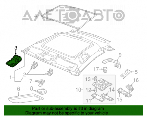 Plafonul de iluminare frontal pentru VW Beetle 12-19 sub geam bej