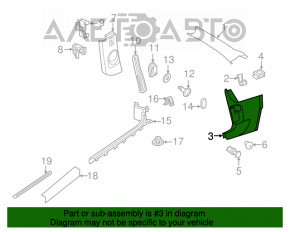 Capacul amortizorului frontal stânga jos VW Beetle 12-19 negru, crăpat.