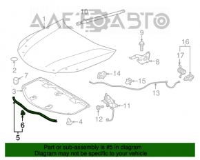 Garnitura capotei față Toyota Avalon 13-18