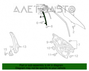 Направляющая стекла двери передней правой Mazda CX-9 16-